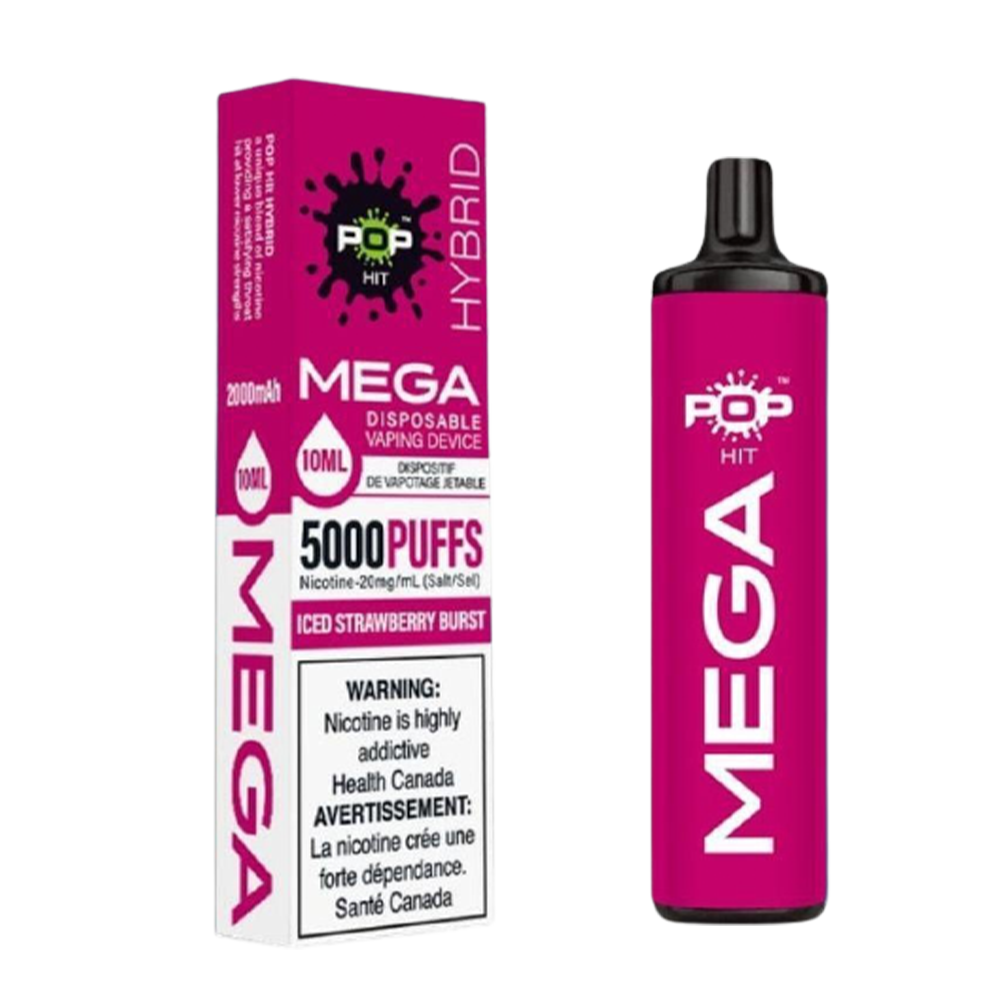 POP Mega Disposable Vape Iced Strawberry Burst