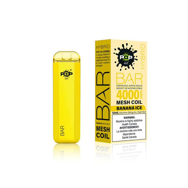 POP Bar 4000 Banana Ice disposable vape Popvapor