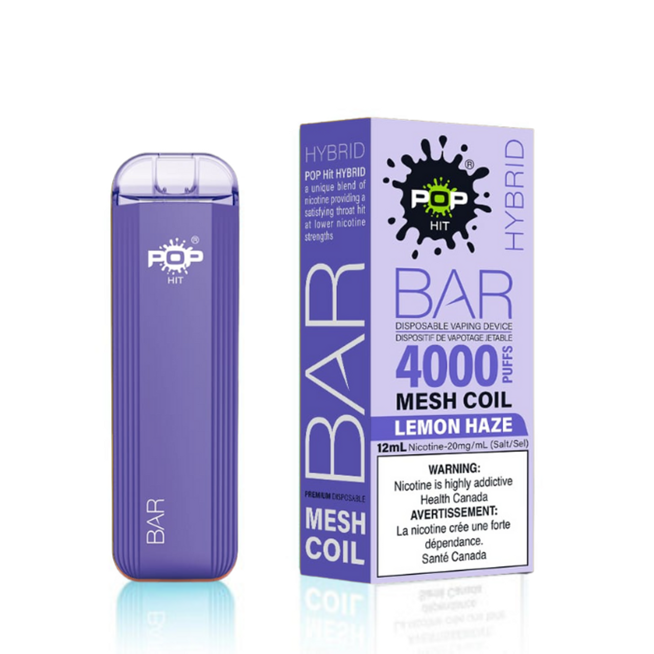 POP Bar 4000 Lemon Haze disposable vape - Popvapor