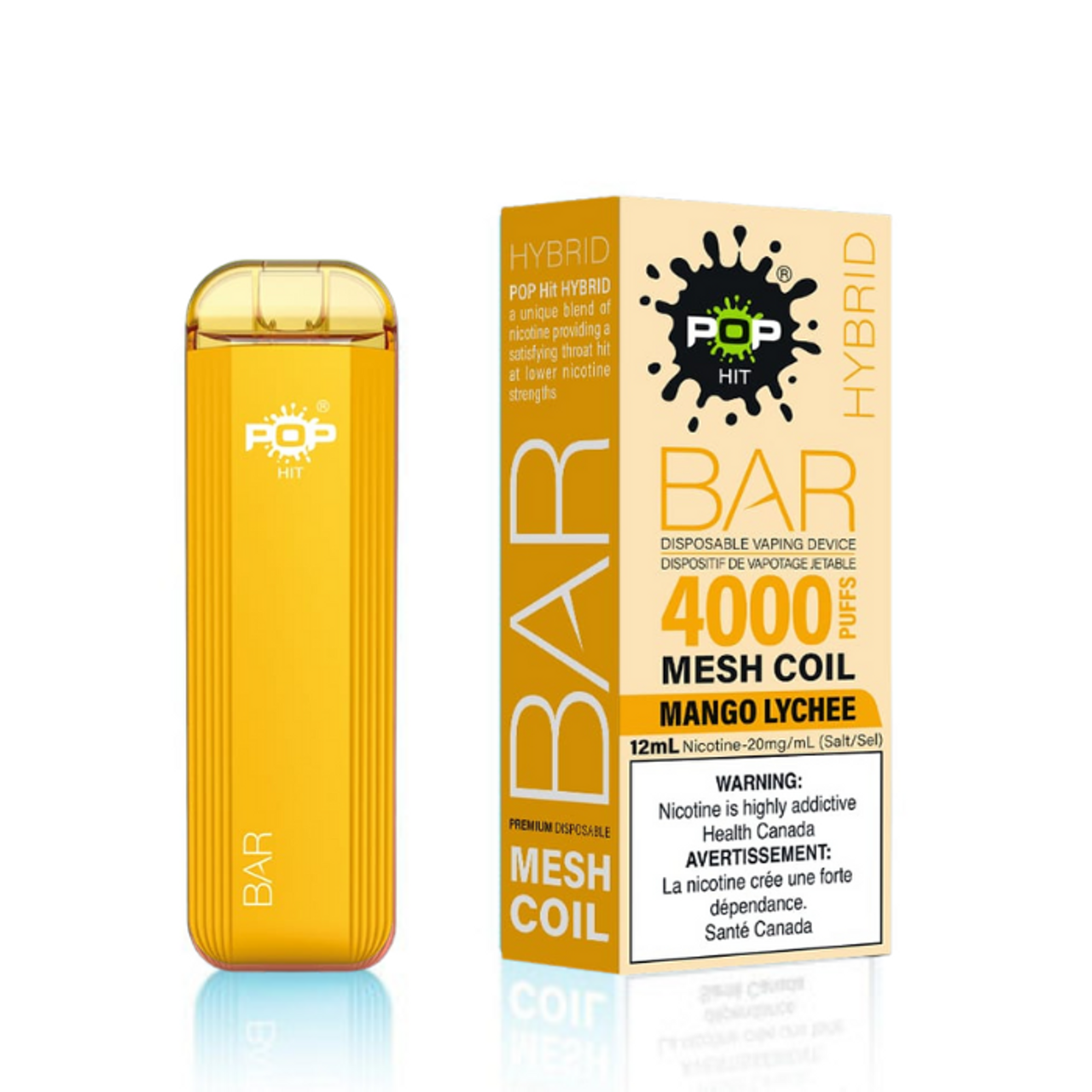 POP Bar 4000 Mango Lychee disposable vape - Popvapor