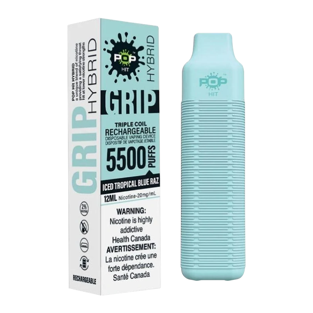 Pop Grip Disposable Vape | Iced Tropical Blue Razz | Buy 3 Get 4 Promotion Pop Vapor Pop Grip Disposable Vape | Iced Tropical Blue Razz | Buy 3 Get 4 Promotion Pop Vapor