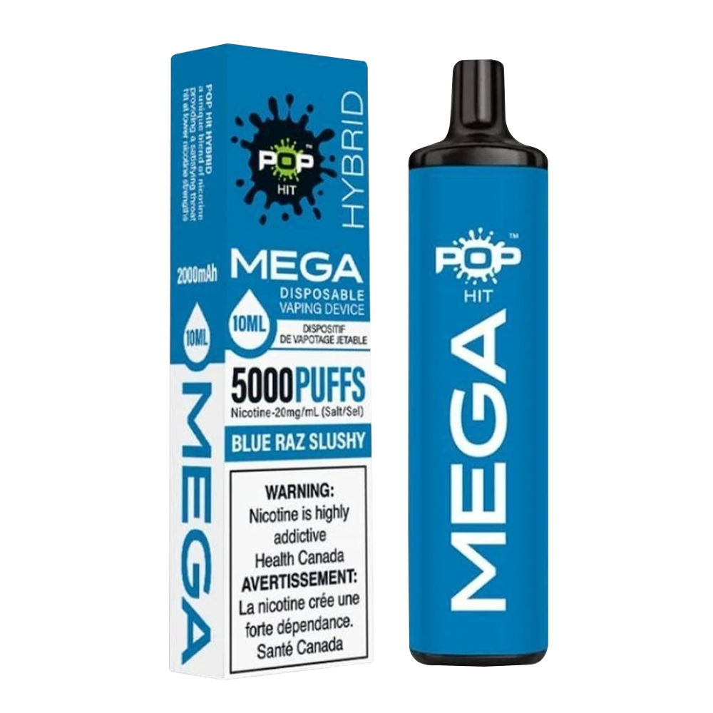 POP Mega Disposable Vape Blue Raz Slushy